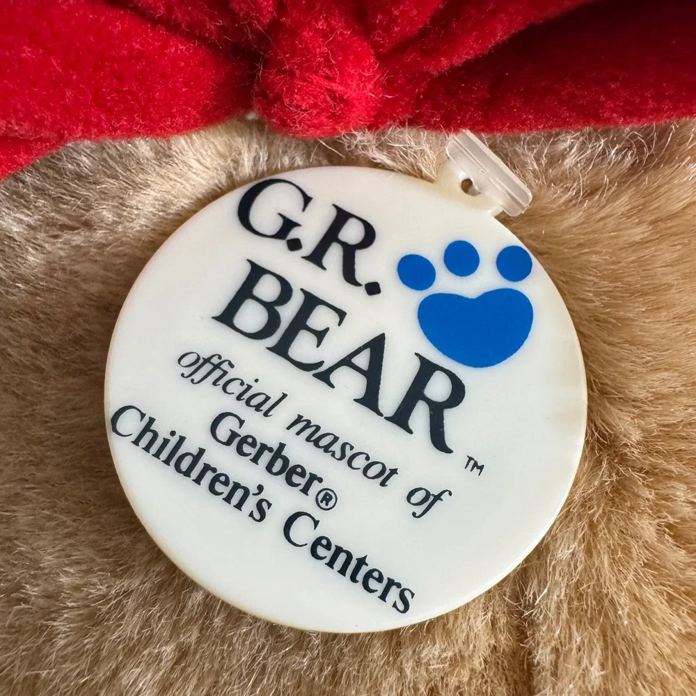 VTG Gerber G R Bear Plush Stuffed Animal Bow Official Mascot Childrens‎ Center
